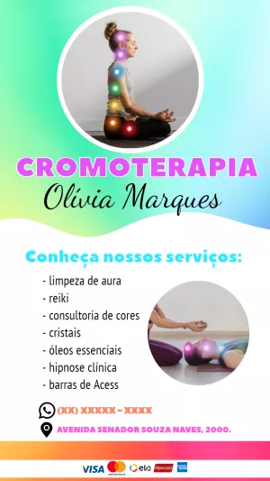 Flyer de Cromoterapia e Terapias Holísticas para Editar