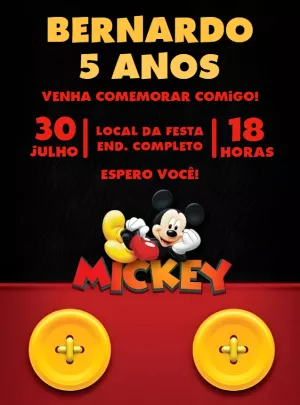 Invitación de cumpleaños Mickey Mouse – Estático – Decore Arte