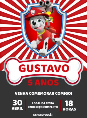 Invito di compleanno Paw Patrol – Statico – Decore Arte