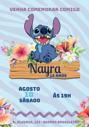 Invitación de cumpleaños Stitch – Estático – Julia B
