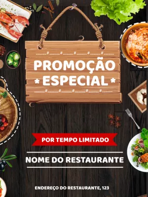 Folheto de Promoção para Restaurante Rústico para Editar Online