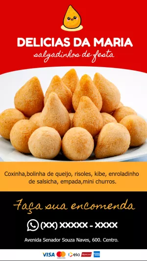 Flyer de Salgadinhos de Festa para Editar e Imprimir