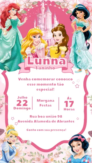 Invito di compleanno Principesse – Statico – Gisele