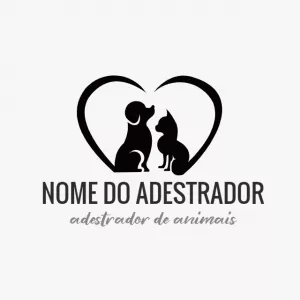 Logo Editável Adestrador de Pet com Cão e Gato para Editar