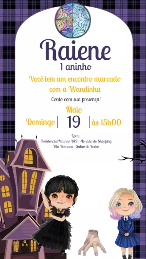Invito di compleanno Mercoledì – Statico – Gisele