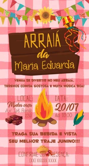 Invitación de Festa Junina – Estático – ig: @illustragio