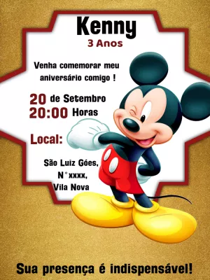 Mickey Mouse Birthday Invitation – Static – Lilian Designer