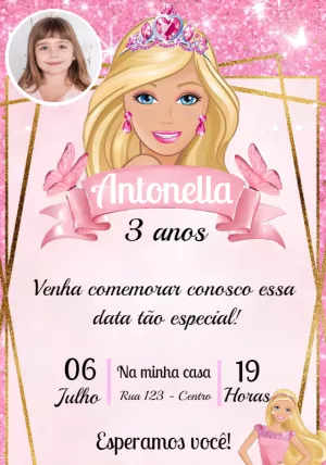 Invitación de cumpleaños Princesas – Estático – Convites e Artes Digitais