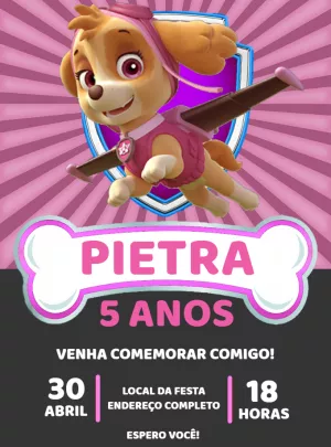 Invito di compleanno Paw Patrol – Statico – Decore Arte