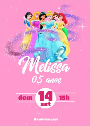 Invitación de cumpleaños Princesas – Estático – D.Couto