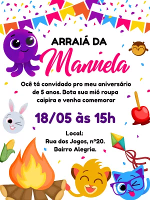 Invitación de Festa Junina – Estático – Bella Liz Convites