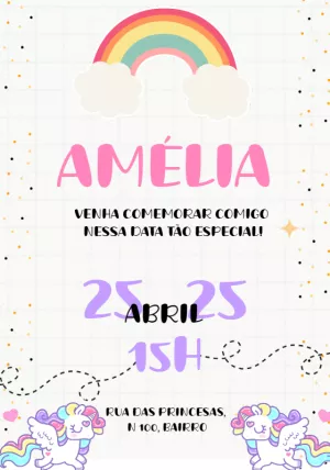 独角兽生日邀请函 – 静态 – Beatriz Lopes dos Anjos