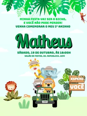 Safari Birthday Invitation – Static – C&B artes