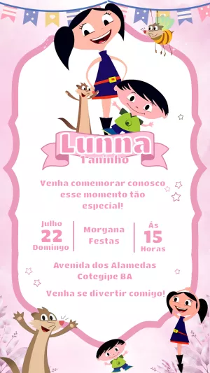 Convite Show da Luna para Aniversário Infantil Editável
