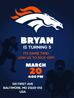 American Football Birthday Invitation to Edit Online