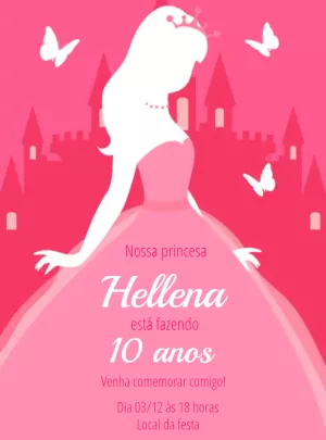 Invitación de cumpleaños Princesas – Estático – Renata Designer