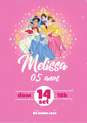 Invitación de cumpleaños Princesas – Estático – D.Couto
