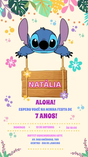 Stitch Birthday Invitation – Static – Felicity Artes