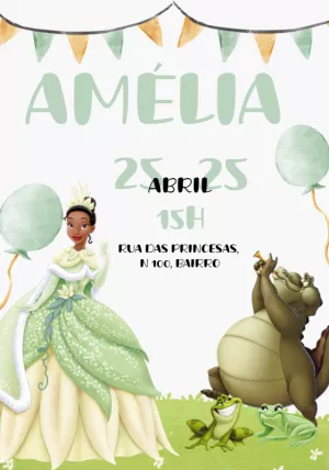 Invitación de cumpleaños Princesas – Estático – Beatriz Lopes dos Anjos