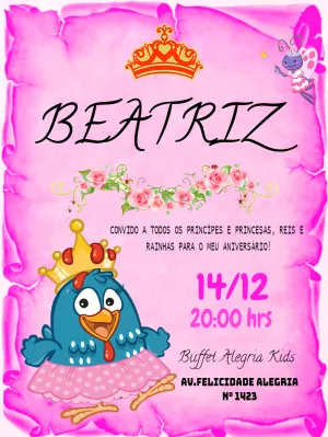 Invitación de cumpleaños Princesas – Estático – Augusto Renan