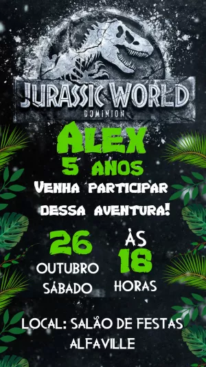 Invitación de cumpleaños Dinosaurio – Estático – Heliene Designer