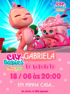 Convite de Aniversário Cry Babies Magic Tears para Editar Online