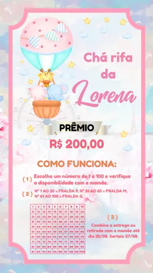 Chá Rifa Safari com Animais em Balão para Editar Online