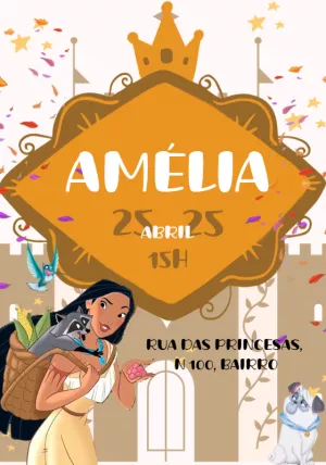 Invitación de cumpleaños Princesas – Estático – Beatriz Lopes dos Anjos