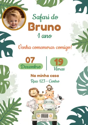 Safari Birthday Invitation – Static – Convites e Artes Digitais