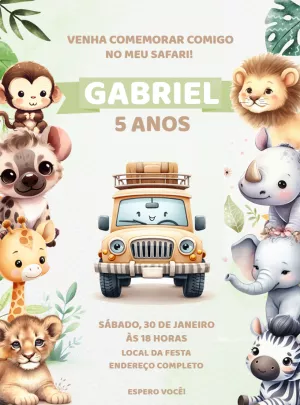 Safari Birthday Invitation – Static – Decore Arte