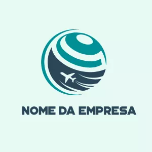 Logo de Turismo com Globo e Avião para Editar Online