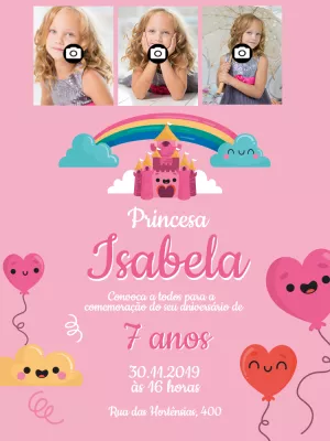 Invitación de cumpleaños Princesas – Estático – Wolf Designer