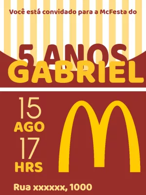 Convite de Aniversário McFesta Editável Online