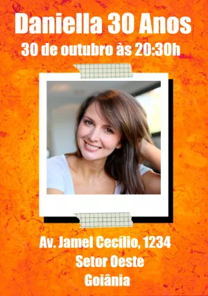 Convite de Aniversário Adulto Polaroid para Editar Online