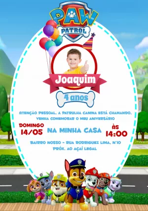 Paw Patrol Birthday Invitation – Static – Wolf Designer