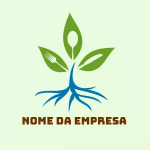 Logo de Comida Natural com Folhas para Editar Online