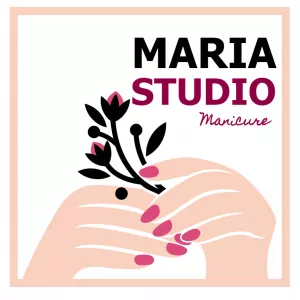 Logotipo Manicure com Mãos e Flores para Editar Online