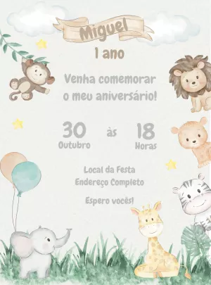 Safari Birthday Invitation – Static – Decore Arte