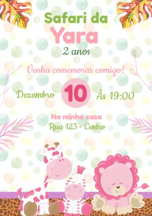 Safari Birthday Invitation – Static – Convites e Artes Digitais