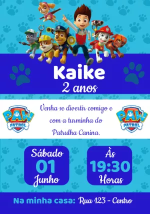 Invito di compleanno Paw Patrol – Statico – Convites e Artes Digitais