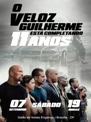 Convite Aniversário Velozes e Furiosos com Carros para Editar