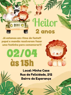 Safari Birthday Invitation – Static – Pedro Henrique