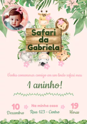 Safari Birthday Invitation – Static – Convites e Artes Digitais