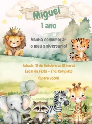 Safari Birthday Invitation – Static – Decore Arte