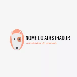 Logo Adestrador de Cães com Cachorro Ilustrado para Editar