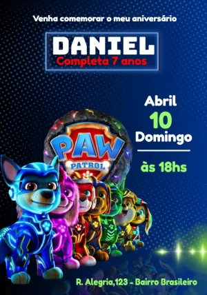 Invito di compleanno Paw Patrol – Statico – Julia B