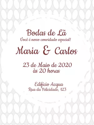 Convite Bodas de Lã com Tema de Tricô para Editar Online