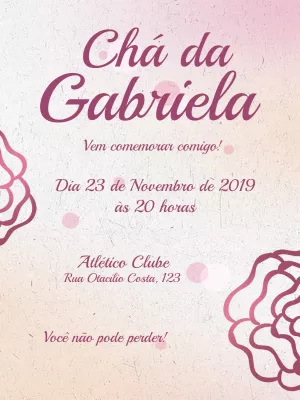 Convite de Chá de Panela Floral Delicado para Editar Online