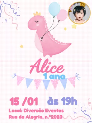 Invitación de cumpleaños Dinosaurio – Estático – ST personalizados