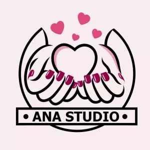 Logo Manicure com Mãos e Coração para Editar Online
